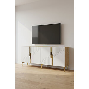 Ka1828dbg Evva Konsol Ve Tv Sehpası Safirmeşe-beyaz-gold 180cm