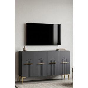 Ka1215ag İda Konsol Ve Tv Sehpası Antrasit-gold 120cm