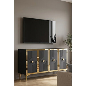 Ka1216ag Pega Konsol Ve Tv Sehpası Antrasit-gold 120cm