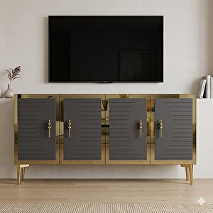 Ka1207ag Tuna Konsol Ve Tv Sehpası Antrasit-gold 120cm