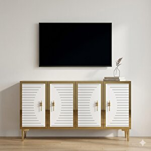 Ka1207bg Tuna Konsol Ve Tv Sehpası Beyaz-gold 120cm