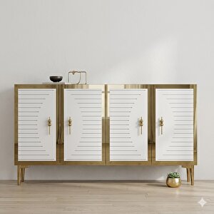 Ka1207bg Tuna Konsol Ve Tv Sehpası Beyaz-gold 120cm