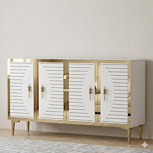 Ka1207bg Tuna Konsol Ve Tv Sehpası Beyaz-gold 120cm