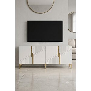Ka1528bg Evva Konsol Ve Tv Sehpası Beyaz-gold 150cm