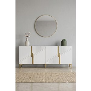 Ka1528bg Evva Konsol Ve Tv Sehpası Beyaz-gold 150cm