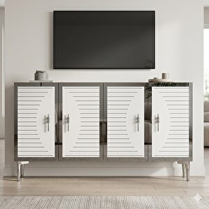 Ka1207bs Tuna Konsol Ve Tv Sehpası Beyaz-silver 120cm