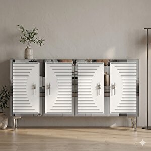 Ka1207bs Tuna Konsol Ve Tv Sehpası Beyaz-silver 120cm