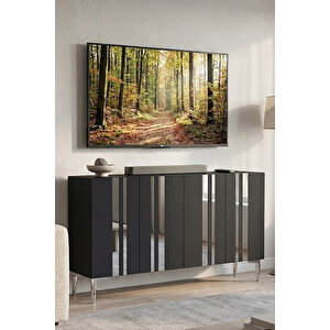 Ka1230as Mi̇a Konsol Ve Tv Sehpası Antrasit-silver 120cm