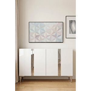 Ka1298bs Anka Konsol Ve Tv Sehpası Beyaz-silver 120cm