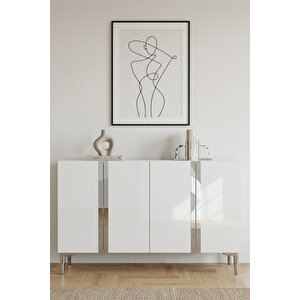Ka1298bs Anka Konsol Ve Tv Sehpası Beyaz-silver 120cm