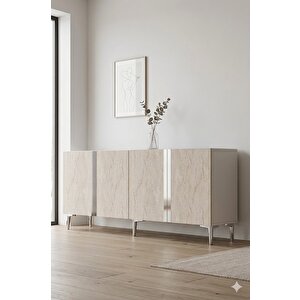 Ka1898bts Anka Konsol Ve Tv Sehpası Beyaz-traverten-silver 180cm