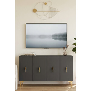 Ka1217ag Salkim Konsol Ve Tv Sehpası Antrasit-gold 120cm