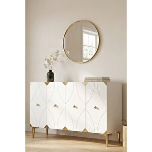 Ka1297bg Alfa Konsol Ve Tv Sehpası Beyaz-gold 120cm