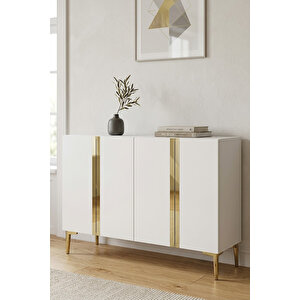 Ka1298bg Anka Konsol Ve Tv Sehpası Beyaz-gold 120cm