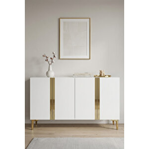 Ka1298bg Anka Konsol Ve Tv Sehpası Beyaz-gold 120cm