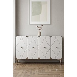 Ka1297bs Alfa Konsol Ve Tv Sehpası Beyaz-silver 120cm