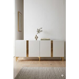 Ka1898bg Anka Konsol Ve Tv Sehpası Beyaz-gold 180cm
