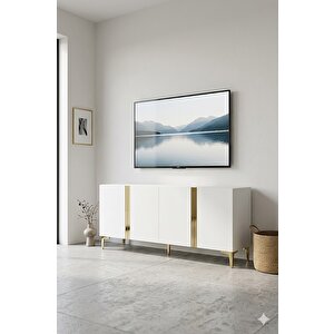 Ka1898bg Anka Konsol Ve Tv Sehpası Beyaz-gold 180cm
