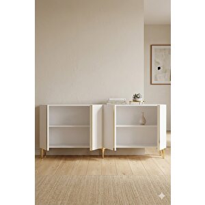 Ka1898bg Anka Konsol Ve Tv Sehpası Beyaz-gold 180cm
