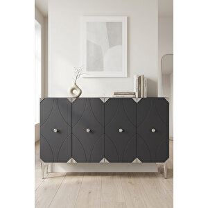 Ka1297as Alfa Konsol Ve Tv Sehpası Antrasit-silver 120cm