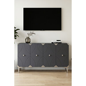 Ka1297as Alfa Konsol Ve Tv Sehpası Antrasit-silver 120cm