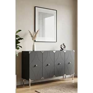 Ka1297as Alfa Konsol Ve Tv Sehpası Antrasit-silver 120cm