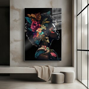 Çiçekli Zarafet - Cam Tablo | Modern Duvar Dekoru, Uv Baskı, Ev & Ofis Dekorasyonu 60x90 cm