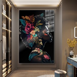 Çiçekli Zarafet - Cam Tablo | Modern Duvar Dekoru, Uv Baskı, Ev & Ofis Dekorasyonu 30x40 cm
