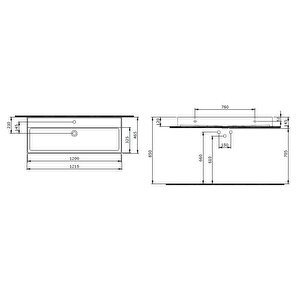 Milano 120 Cm Lavabo 1394-001-0126 Parlak Beyaz