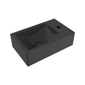Milano 37 Cm Dar Sağ Lavabo 1419-005-0126 Parlak Siyah