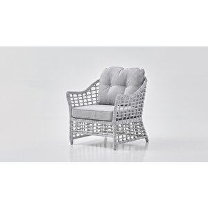 Bergama Rattan Bahçe Balkon Oturma Grubu Gri