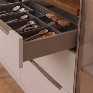 Eymense Hera 120 Cm Mutfak Dolabı Seti %100 Mdf Ledli Çekmeceli Lavabolu Mutfak Dolabı Takımı 4 Modül Tezgah Dahil Bej