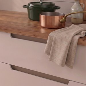 Eymense Hera 180 Cm Mutfak Dolabı Seti %100 Mdf Ledli Çekmeceli Lavabolu Raflı Mutfak Dolabı Takımı 6 Modül Tezgah Dahil Bej
