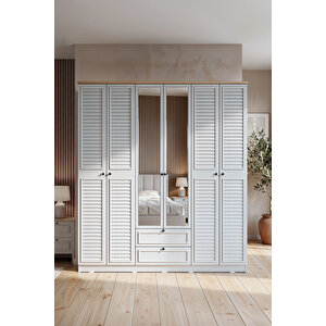 Taiga 6 Kapaklı 2 Çekmeceli Gardırop/dolap Y:210 G:206 D:52