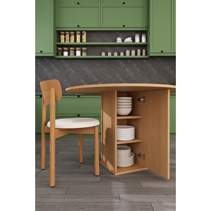 Modern Dolaplı 4 Kişilik Mutfak Yemek Masası Ve Sandalye %100 Mdf Mutfak Yemek Odası Masası Takımı Ymt04