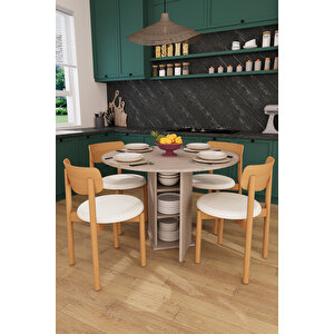 Modern Dolaplı 4 Kişilik Mutfak Yemek Masası Ve Sandalye %100 Mdf Mutfak Yemek Odası Masası Takımı Ymt04