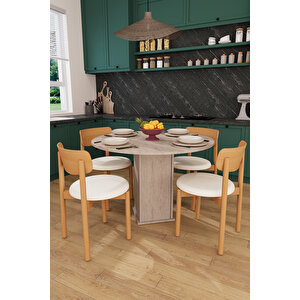 Modern Dolaplı 4 Kişilik Mutfak Yemek Masası Ve Sandalye %100 Mdf Mutfak Yemek Odası Masası Takımı Ymt04