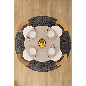 Modern Dolaplı 4 Kişilik Mutfak Yemek Masası Ve Sandalye %100 Mdf Mutfak Yemek Odası Masası Takımı Ymt04