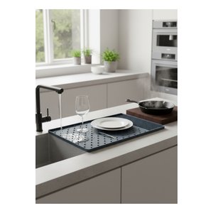 Premium Silikon Bulaşık Kurutma Matı 48x30 Cm - Isıya Dayanıklı, Kaymaz Tezgah Üstü Kurutmalık Ve Nihale