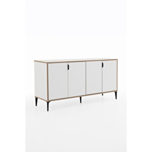 Arden 4 Kapaklı Konsol 160x80x44 Cm Beyaz – Modern Tasarım