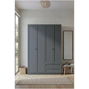 Terra 4 Kapaklı 2 Çekmeceli Gardırop/dolap 137x210x52 Cm Beyaz – Modern Tasarım