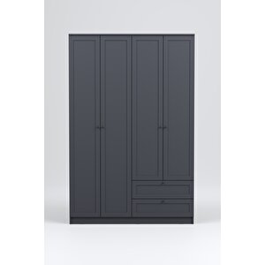 Terra 4 Kapaklı 2 Çekmeceli Gardırop/dolap 137x210x52 Cm Beyaz – Modern Tasarım