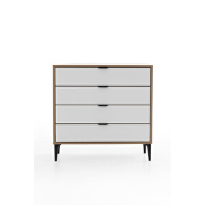 Arden 4 Çekmeceli Şifonyer 90x88x40 Cm Beyaz – Modern Tasarım