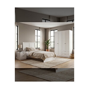 Terra 4 Kapaklı 2 Çekmeceli Gardırop/dolap 137x210x52 Cm Beyaz – Modern Tasarım