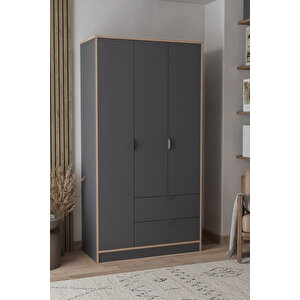 Arden 3 Kapaklı 2 Çekmeceli Gardırop/dolap 97x182x44 Cm Beyaz – Modern Tasarım