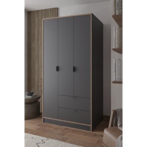 Arden 3 Kapaklı 2 Çekmeceli Gardırop/dolap 97x182x44 Cm Beyaz – Modern Tasarım