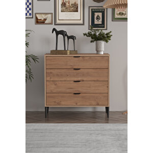 Arden 4 Çekmeceli Şifonyer 90x88x40 Cm Beyaz – Modern Tasarım