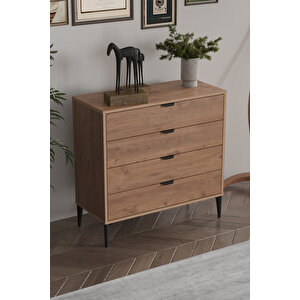 Arden 4 Çekmeceli Şifonyer 90x88x40 Cm Beyaz – Modern Tasarım