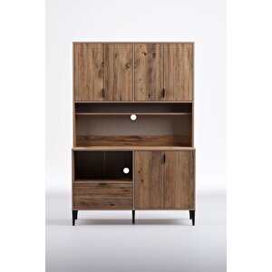 Arden 7 Kapaklı Kahve Köşesi, Mutfak Stüdyosu 127x190x44 Cm Beyaz – Modern Tasarım