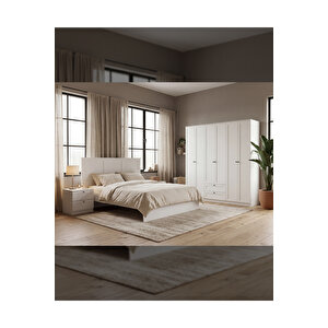 Terra 6 Kapaklı 2 Çekmeceli Gardırop/dolap 205x210x52 Cm Beyaz – Modern Tasarım